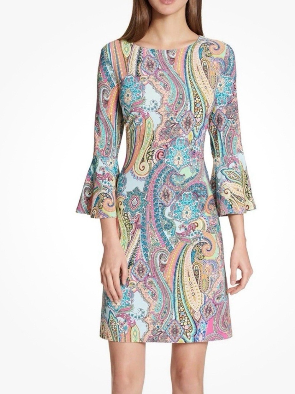 Tommy Hilfiger Multi Paisley bell sleeve Shift Dress